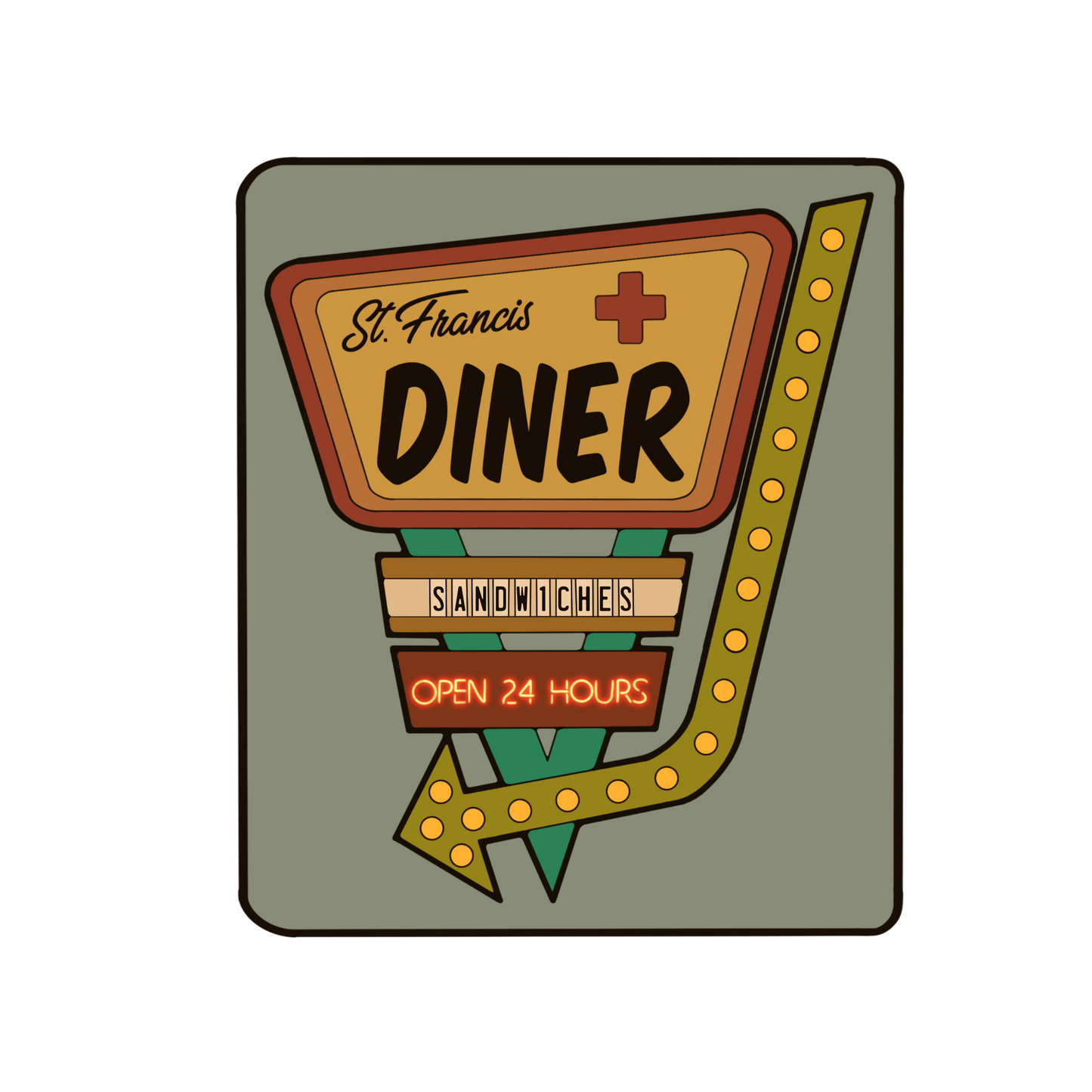 St. Francis Diner Sticker